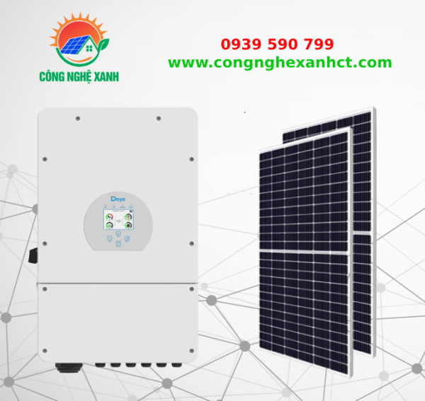 ĐIỆN MẶT TRỜI HÒA LƯỚI CÓ LƯU TRỮ 10KWP - 3 PHA