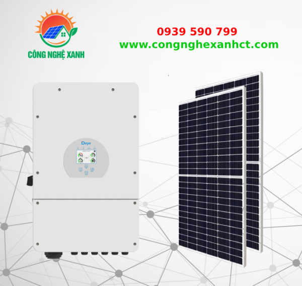 ĐIỆN MẶT TRỜI HÒA LƯỚI CÓ LƯU TRỮ 12KWP - 1PHA